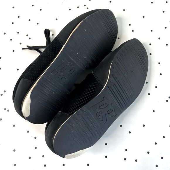 🌱 PAUL GREEN 🌱 black leather suede sneakers size 9,5 zipper - Picture 6 of 12